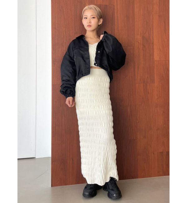 EMODA「シャーリングロングニットスカート」|スカート|