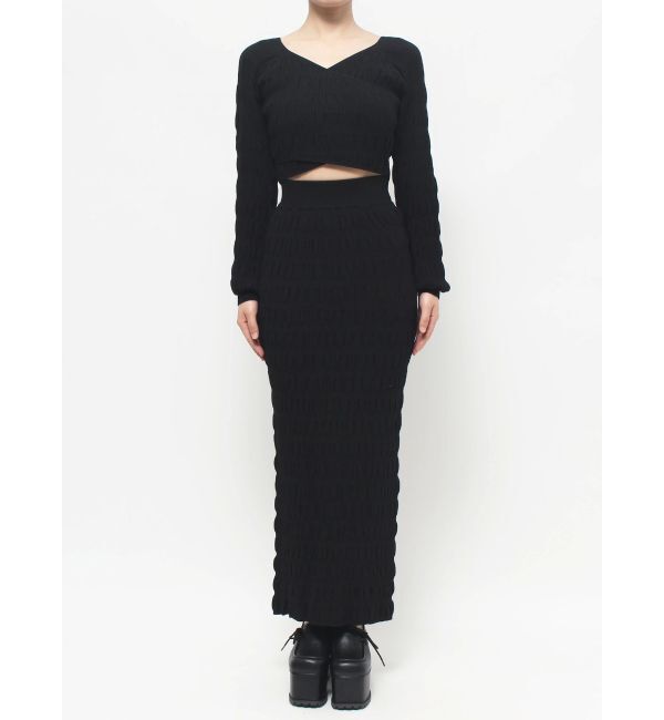 EMODA「シャーリングロングニットスカート」|スカート|