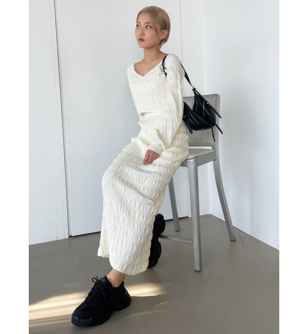 EMODA「シャーリングロングニットスカート」|スカート|