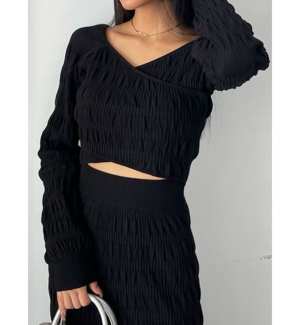 EMODA「シャーリングクロスニット」|ニット・セーター|