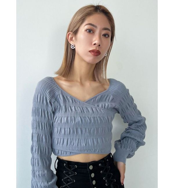 EMODA「シャーリングクロスニット」|ニット・セーター|