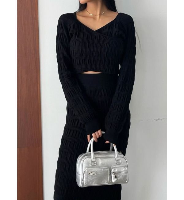 EMODA「シャーリングクロスニット」|ニット・セーター|