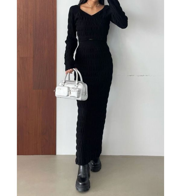 EMODA「シャーリングクロスニット」|ニット・セーター|