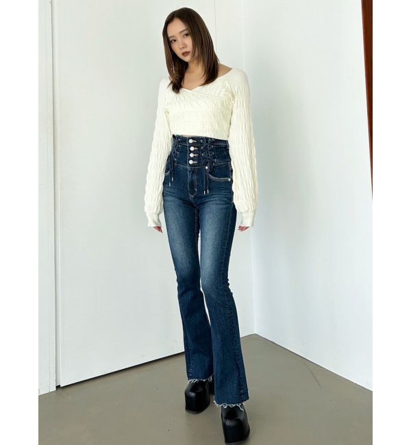 EMODA「シャーリングクロスニット」|ニット・セーター|