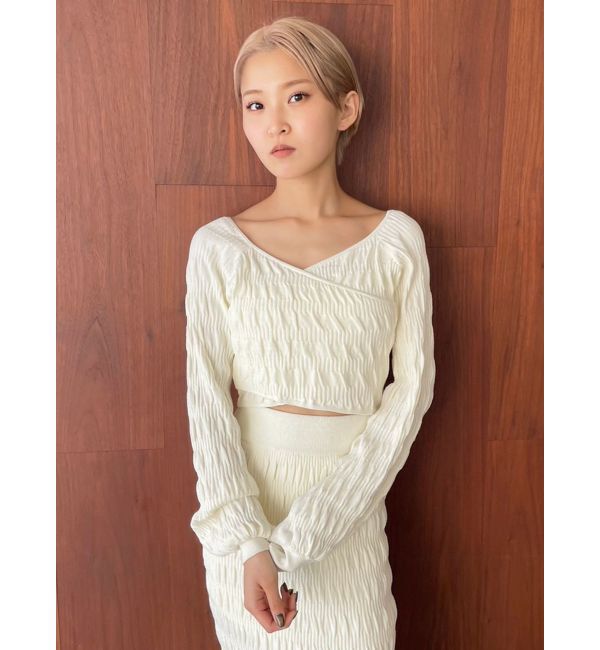EMODA「シャーリングクロスニット」|ニット・セーター|