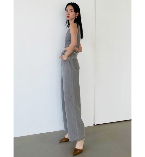 EMODA「ベルトフリンジジャストウエストジーンズ」|デニム|