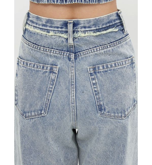 EMODA「ベルトフリンジジャストウエストジーンズ」|デニム|