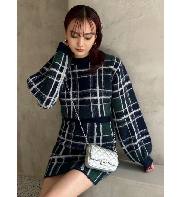 EMODA「ジャガードチェックニット」|ニット・セーター|