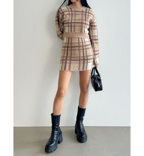 EMODA「ジャガードチェックニット」|ニット・セーター|