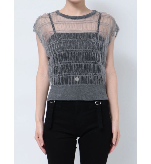 EMODA「シアーチュールニットタンクトップ」|タンクトップ|グレー
