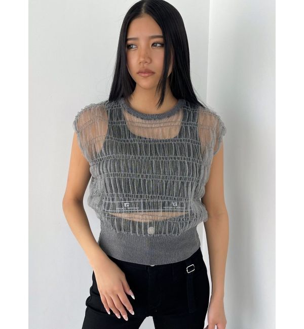 EMODA「シアーチュールニットタンクトップ」|タンクトップ|