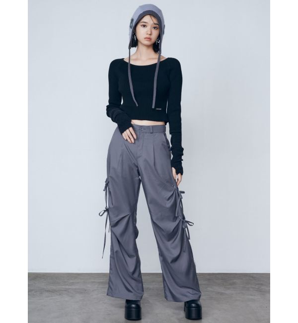 EMODA「サイドハンドリボンルーズパンツ」|その他|