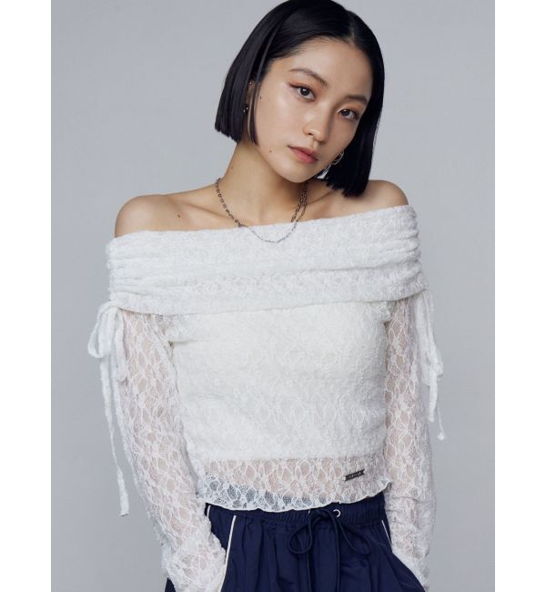 EMODA「レースオフショルダートップ」|Tシャツ・カットソー|