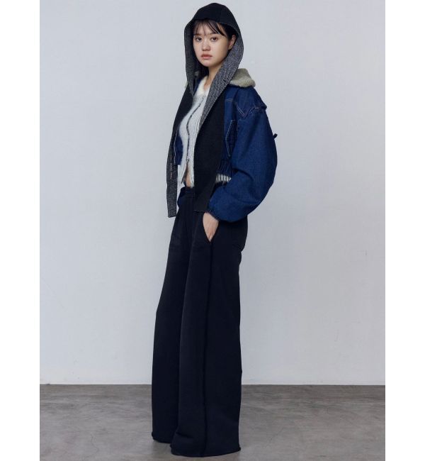 EMODA「ボアカラーデニムブルゾン」|ブルゾン・スタジャン|