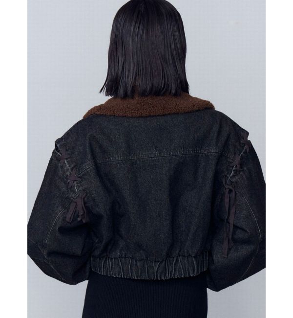EMODA「ボアカラーデニムブルゾン」|ブルゾン・スタジャン|