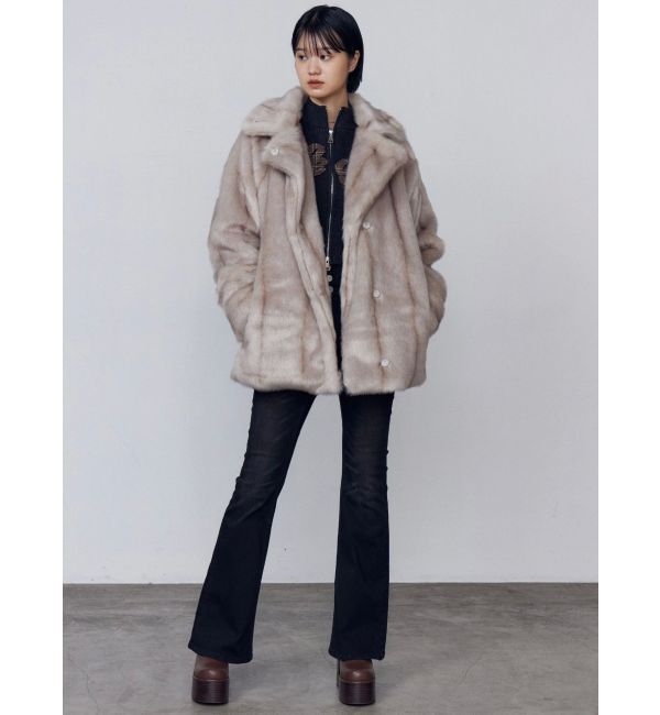 EMODA「ミディフェイクファーコート」|ダウン|