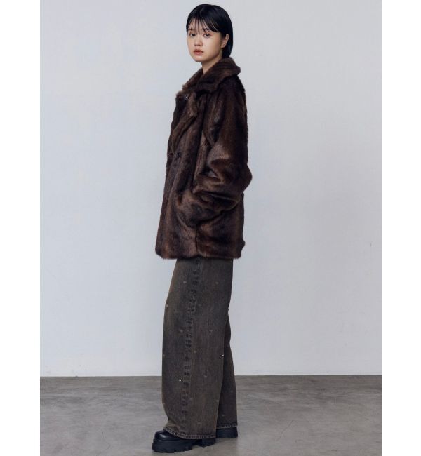 EMODA「ミディフェイクファーコート」|ダウン|