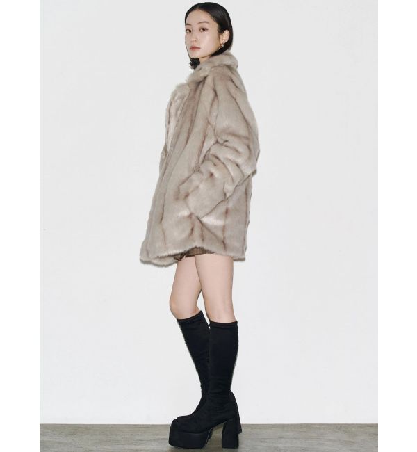 EMODA「ミディフェイクファーコート」|ダウン|
