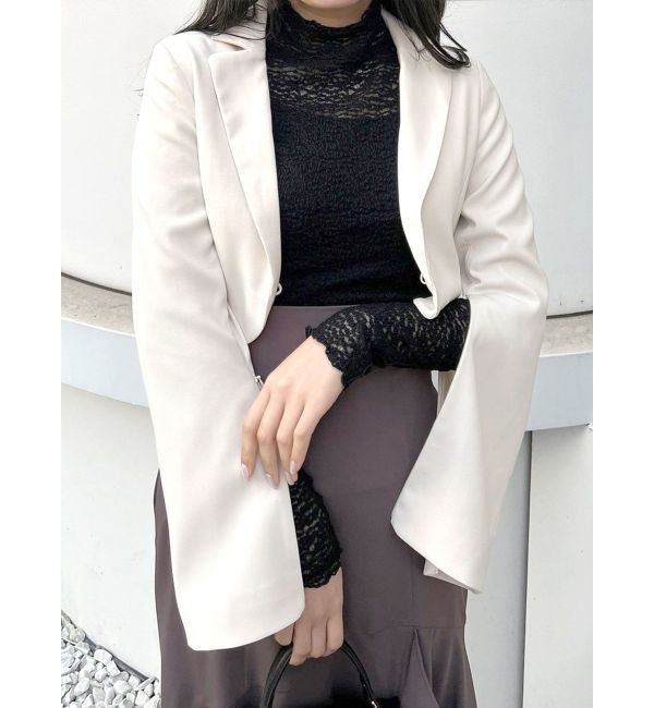 MERCURYDUO「【セットアップ着用可】2WAYスリットスリーブマイクロ丈ジャケット」|テーラードジャケット|