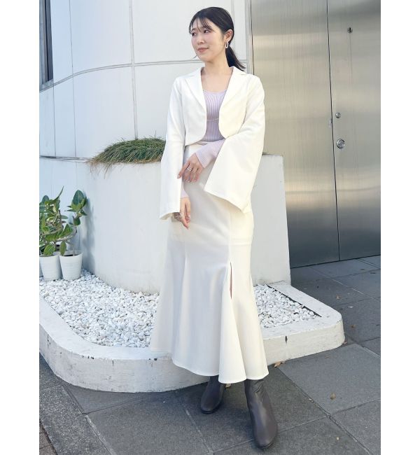 MERCURYDUO「【セットアップ着用可】2WAYスリットスリーブマイクロ丈ジャケット」|テーラードジャケット|