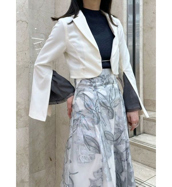 MERCURYDUO「【セットアップ着用可】2WAYスリットスリーブマイクロ丈ジャケット」|テーラードジャケット|