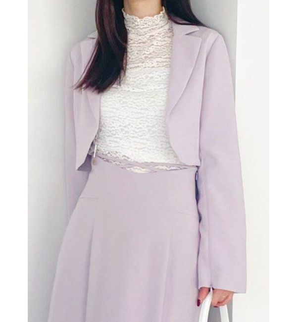 MERCURYDUO「【セットアップ着用可】2WAYスリットスリーブマイクロ丈ジャケット」|テーラードジャケット|ラベンダー