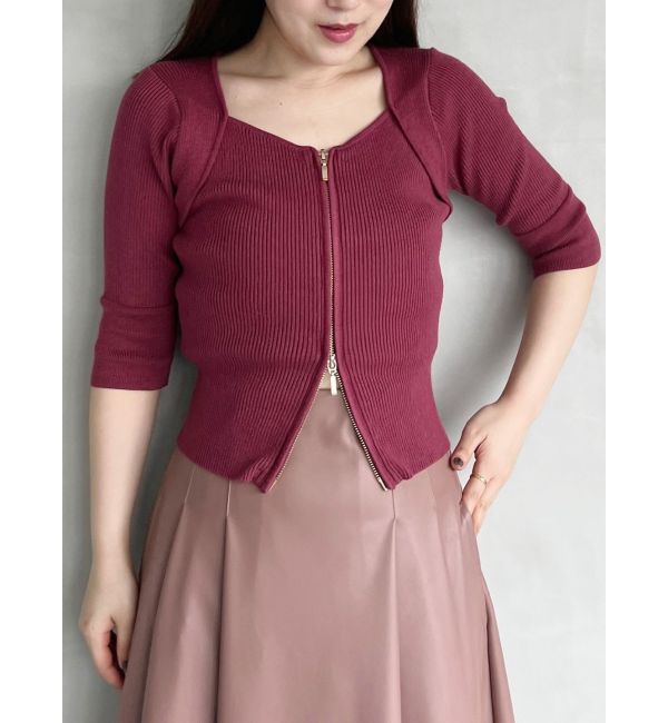 MERCURYDUO「フロントZIPニット」|ニット・セーター|
