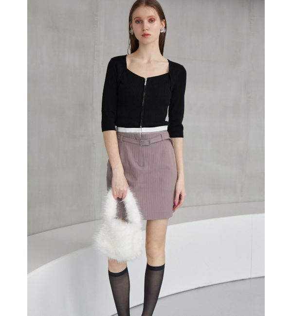 MERCURYDUO「フロントZIPニット」|ニット・セーター|