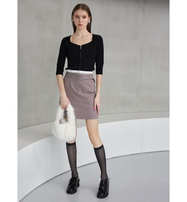 MERCURYDUO「フロントZIPニット」|ニット・セーター|