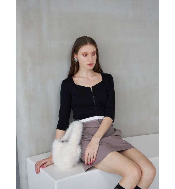 MERCURYDUO「フロントZIPニット」|ニット・セーター|