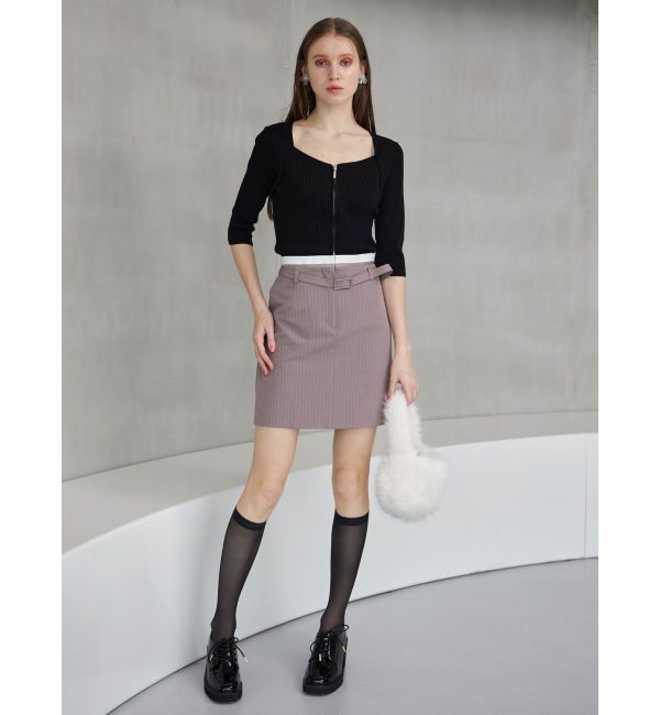 MERCURYDUO「フロントZIPニット」|ニット・セーター|