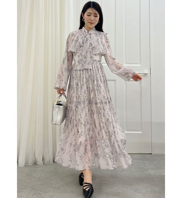 MERCURYDUO「花柄プリーツティアードワンピース」|ワンピース|