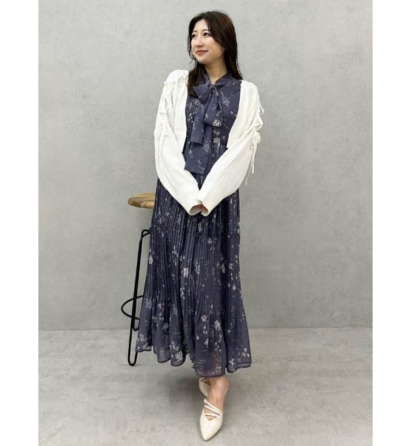 MERCURYDUO「花柄プリーツティアードワンピース」|ワンピース|
