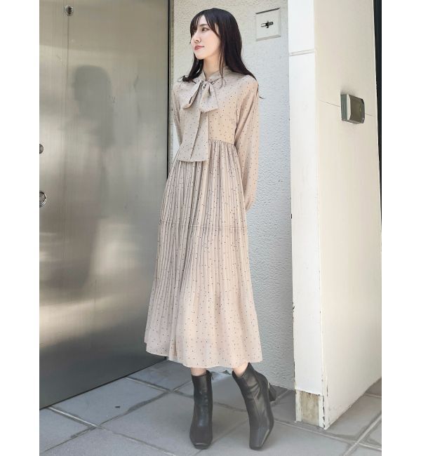 MERCURYDUO「花柄プリーツティアードワンピース」|ワンピース|