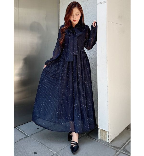 MERCURYDUO「花柄プリーツティアードワンピース」|ワンピース|