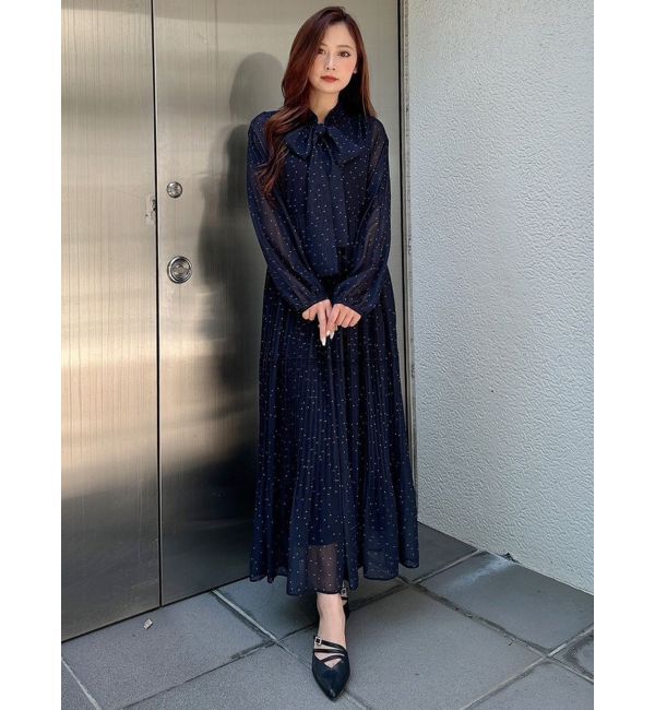 MERCURYDUO「花柄プリーツティアードワンピース」|ワンピース|