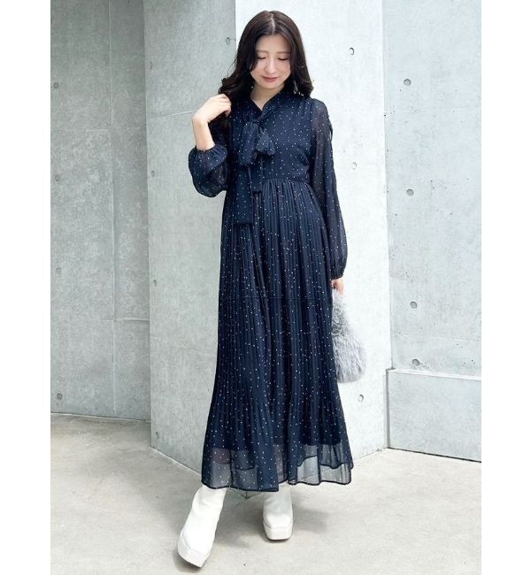 MERCURYDUO「花柄プリーツティアードワンピース」|ワンピース|