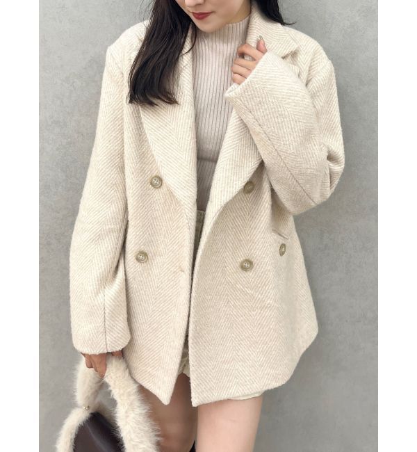 MERCURYDUO「ツイードオーバー2WAYジャケット」|その他|ベージュ