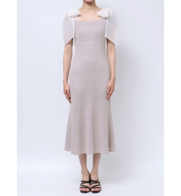 MERCURYDUO「ショルダーリボンニットワンピース」|ワンピース|