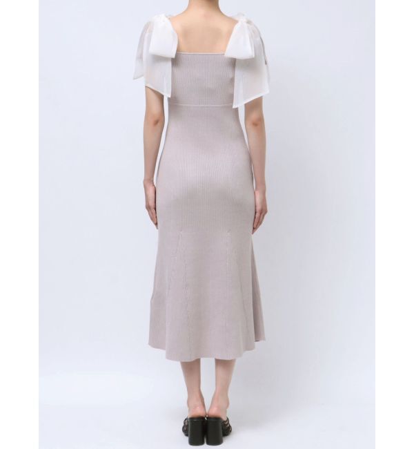 MERCURYDUO「ショルダーリボンニットワンピース」|ワンピース|