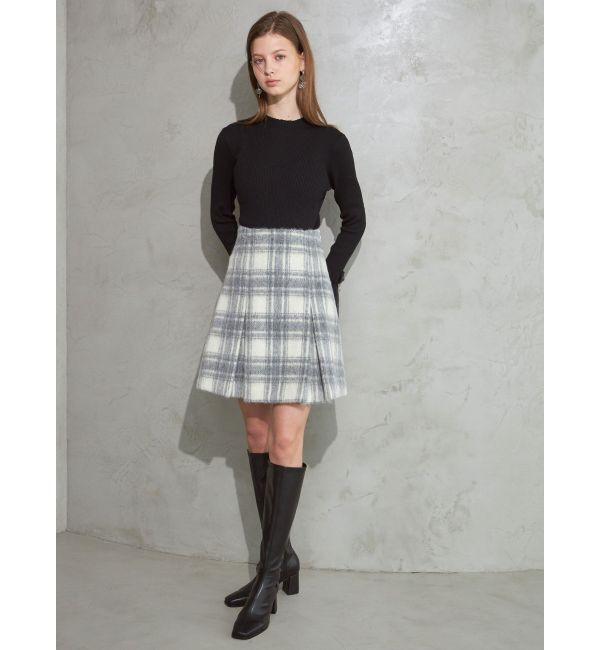 MERCURYDUO「シャギーチェックボックスプリーツミニスカパン」|その他|