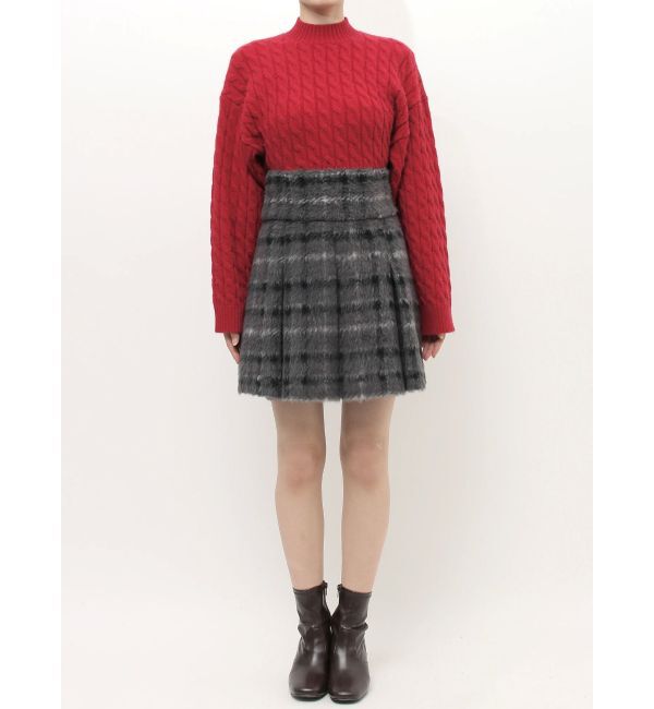 MERCURYDUO「シャギーチェックボックスプリーツミニスカパン」|その他|