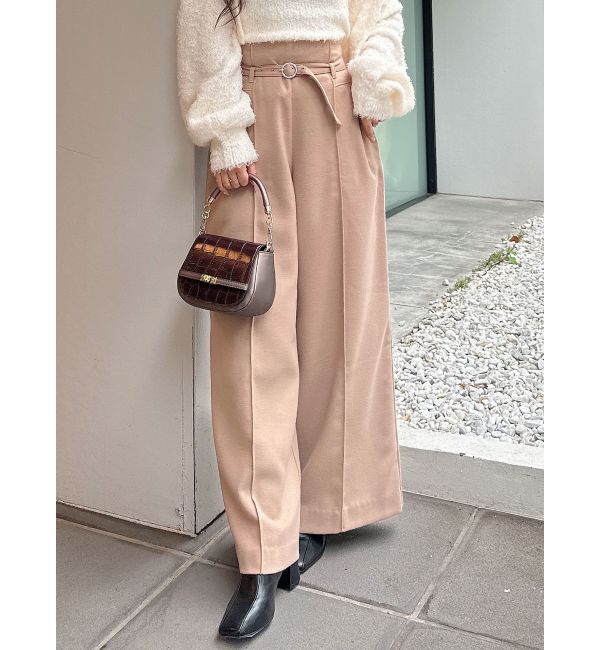 MERCURYDUO「ウールライクワイドパンツ」|その他|ベージュ