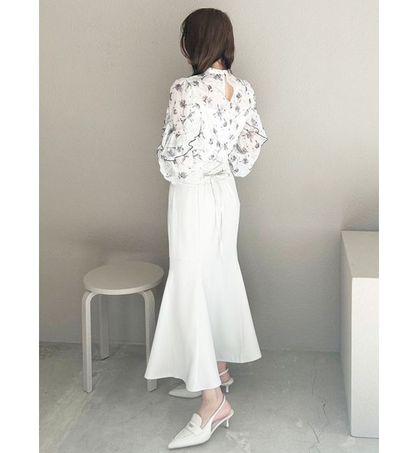 MERCURYDUO「配色メローラッフルブラウス」|シャツ・ブラウス|