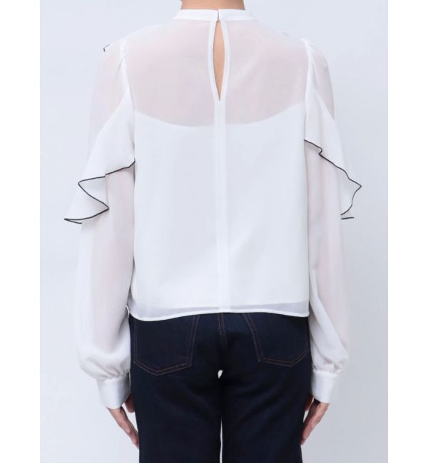 MERCURYDUO「配色メローラッフルブラウス」|シャツ・ブラウス|