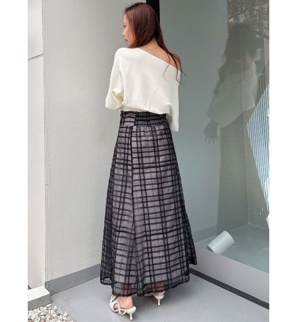 MERCURYDUO「オリジナルチュールチェックフレアスカート」|スカート|