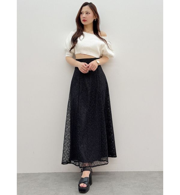 MERCURYDUO「クロップドオフショルダーニット」|ニット・セーター|