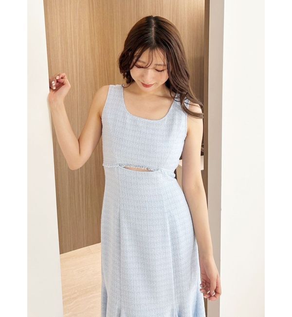 MERCURYDUO「カットアウトツイードマーメイドワンピース」|ワンピース|