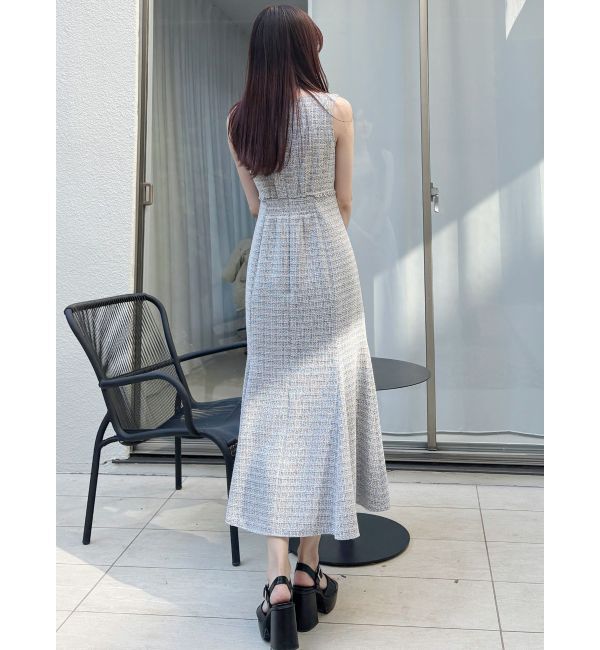 MERCURYDUO「カットアウトツイードマーメイドワンピース」|ワンピース|