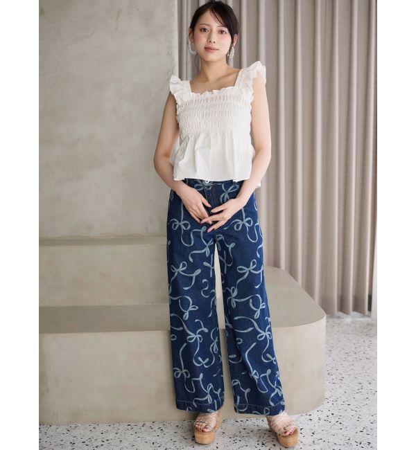 MERCURYDUO「リボンプリントデニムパンツ」|その他|